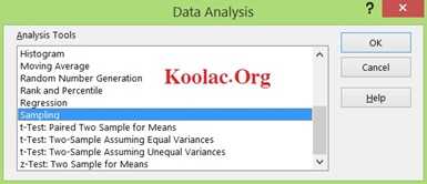 آموزش نمونه برداری Sampling در اکسل (Excel)
