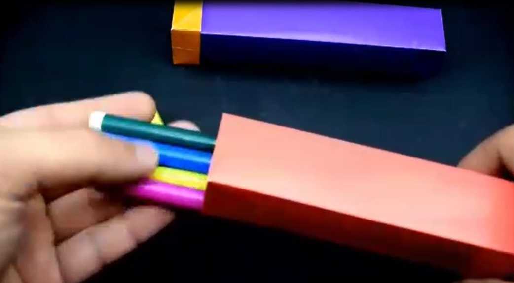 ساخت کاردستی جعبه کاغذی برای مداد و خودکار و … + فیلم (اوریگامی)